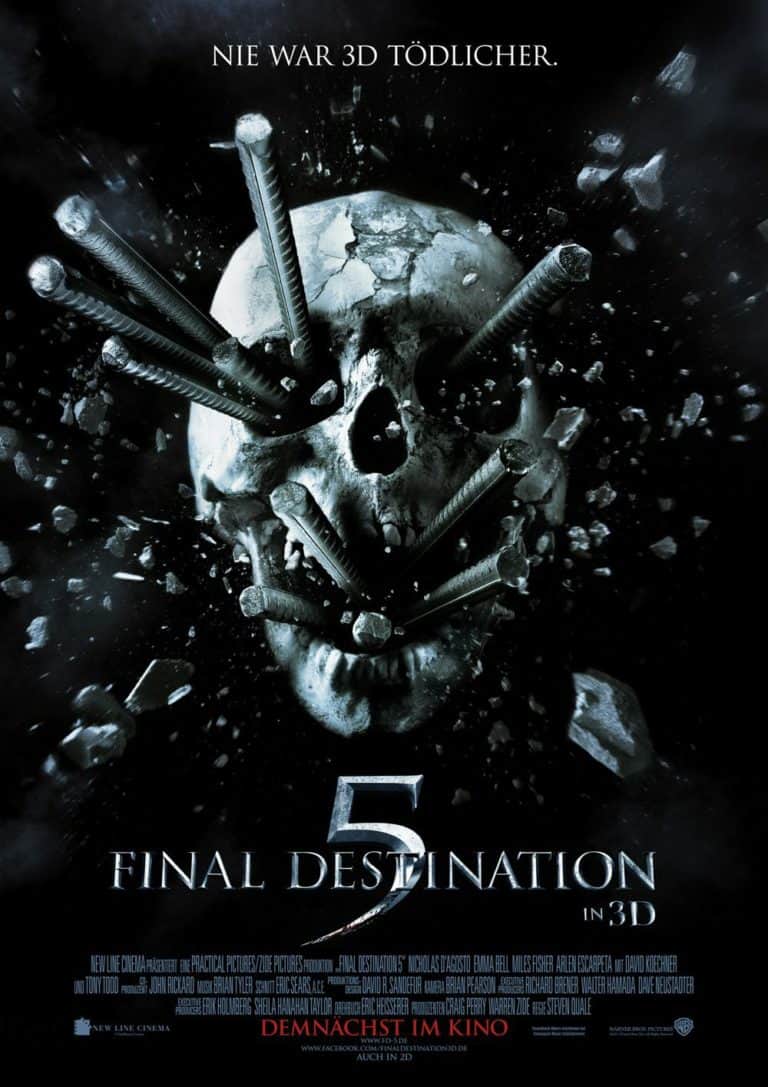 Der Tod steht Dir gut: Wir verlosen T-Shirts, Mützen und mehr zum Kinostart von „Final Destination 5“