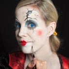 Halloween Make-up Broken-Doll Schminkanleitung-28