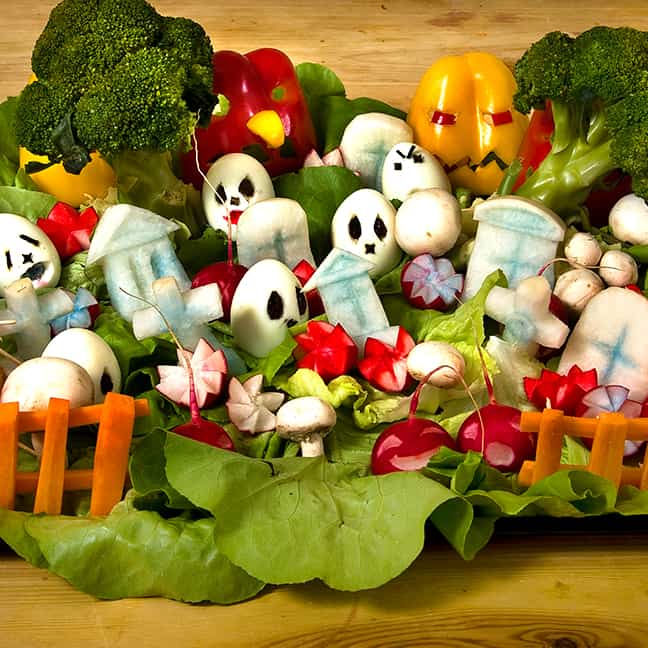 Halloween Rezeptidee Gemüsefriedhof