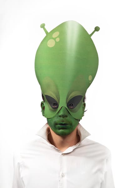 Halloween Last Minute Verkleidung Alien Maske
